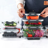 8-Piece Borosilicate Glass Food Storage Containers – BPA-Free Leakproof Meal Prep Set