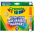 Crayola Ultra-Clean Washable Markers – 12 Count Broad Line, Vibrant Colors for Kids’ Art, School & Crafts