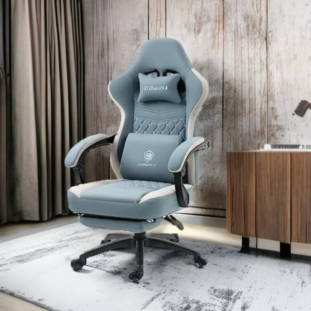 Ergonomic Gaming Chair – Comfortable Breathable Fabric Gamer Seat with Gel Pad, Pocket Spring Cushion & Storage Bag