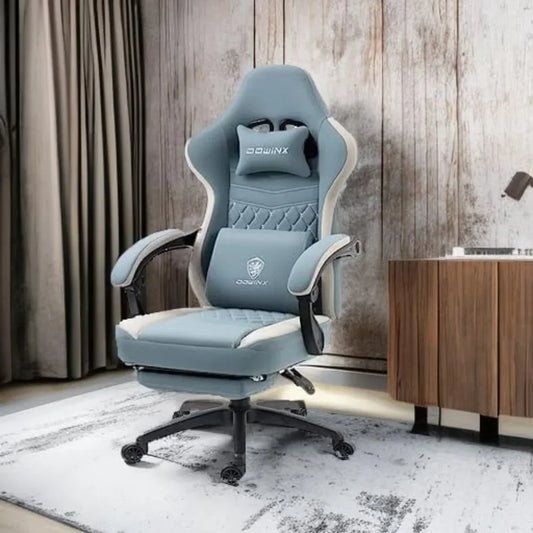 Ergonomic Gaming Chair – Comfortable Breathable Fabric Gamer Seat with Gel Pad, Pocket Spring Cushion & Storage Bag