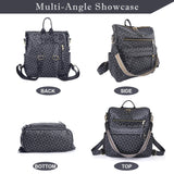 Convertible Women’s Leather Backpack Purse – Large Fashion Travel & College Shoulder Bag