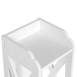 White Wood Bathroom Cabinet 80×15.5×15 cm – Slim Wall or Floor Cupboard with Shelf & Tissue Storage