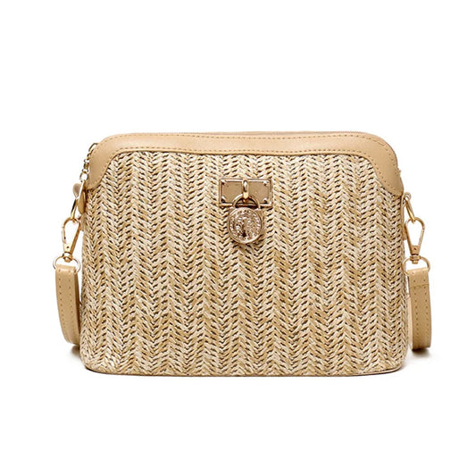 Straw Woven Messenger Bag – Handmade Rattan Crossbody Shell Purse for Summer Beach & Travel 👜🌴