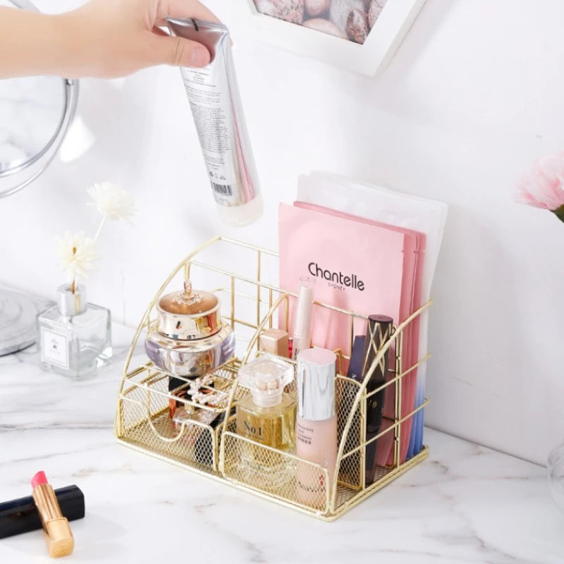 Elegant Nordic Metal Desk Organizer – Stylish & Durable Desktop Storage Solution