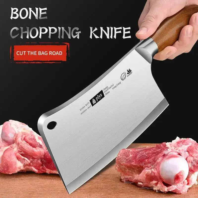Forged Heavy-Duty Chef & Butcher Cleaver – Bone-Splitting Kitchen Knife for Home & Commercial Use 🔪