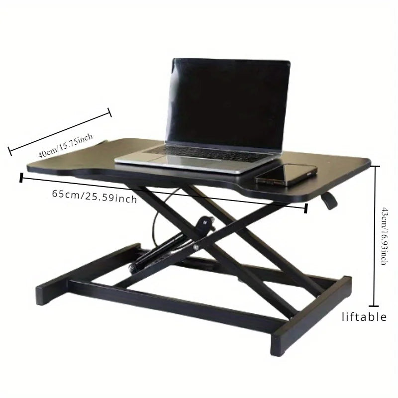 🖥️ Ultra-Slim Adjustable Standing Desk Riser – Compact Sit-Stand Desktop Converter for Monitor & Laptop