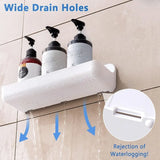2-Pack Adhesive Shower Caddy – No-Drill Plastic Wall Shelves for Shower & Bath Storage
