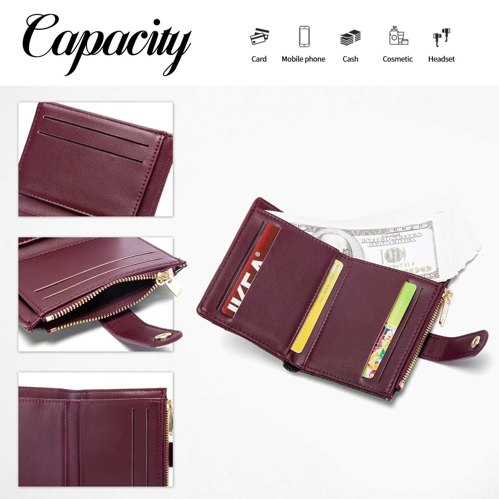 Unisex Retro Printed Wallet – Classic Portable Card Holder, Zero Wallet & Universal PU Leather Money Purse