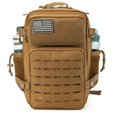 25L Tactical Gym & Survival Backpack – MOLLE Laser-Cut Daypack with Dual Cup Holders for Hiking, Hunting & Bug-Out Use