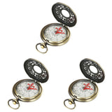 Vintage Bronze Pocket Compass – Retro Outdoor Hiking Navigation Tool & Kids Adventure Gift with Carabiner 🧭✨