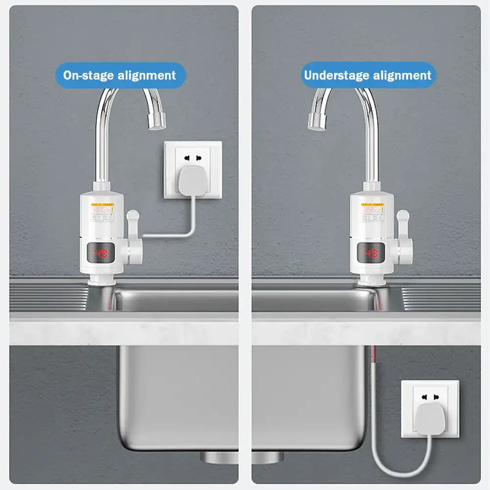 3000 W Instant-Heat Mixer Tap – Electric Hot & Cold Water Faucet with LCD Display & 360° Swivel