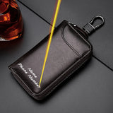 Personalized Leather Keychain Holder – Custom Name & Phone Number Car Key Case and Multifunction Pouch