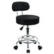 KKTONER PU Leather Rolling Stool Mid-Back with Footrest – Height Adjustable Swivel Drafting Task Chair for Office & Home