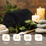 12-Pack Black Hand Towels – Quick-Dry Gym & Salon Towels for Bathroom & Spa