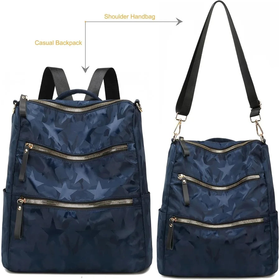 AO ALI Victory Women’s Nylon Backpack Purse — Anti-Theft Travel Shoulder Bag & Casual Daypack