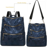 AO ALI Victory Women’s Nylon Backpack Purse — Anti-Theft Travel Shoulder Bag & Casual Daypack