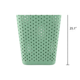 Square Elastic Laundry Basket – Grass Green Fabric Hamper with Handles & Elastic Top