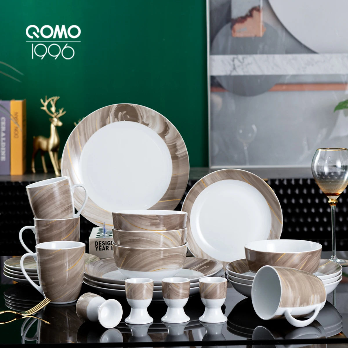 12-24-Piece Premium Porcelain Dinnerware Set – Service for Four, Elegant Tableware Ensemble