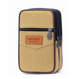 Men’s Outdoor Sports Waist Bag – Multi-Pocket Canvas Coin Pouch & Zipper Change Purse