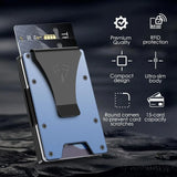 👔 Slim Men’s Wallet with Transparent ID Card Holder – RFID Blocking, 15 Card Capacity & Minimalist Metal Money Clip