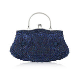 Beaded Women’s Evening Clutch with Chain-Shoulder Strap – Wedding Party Handbag