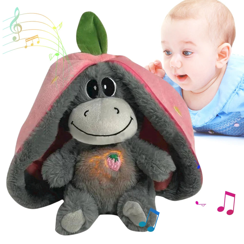 Breathing Stuffed Animal Baby Soother – Realistic Donkey Plush Comfort Doll with Breathing Motion, Soft Toy & Birthday Gift for Kids