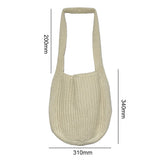 Wool-Knitted Shoulder Shopping Bag for Women – Vintage Cotton Cloth Tote, Large Crochet-Style Shopper Handbag