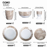 12-24-Piece Premium Porcelain Dinnerware Set – Service for Four, Elegant Tableware Ensemble