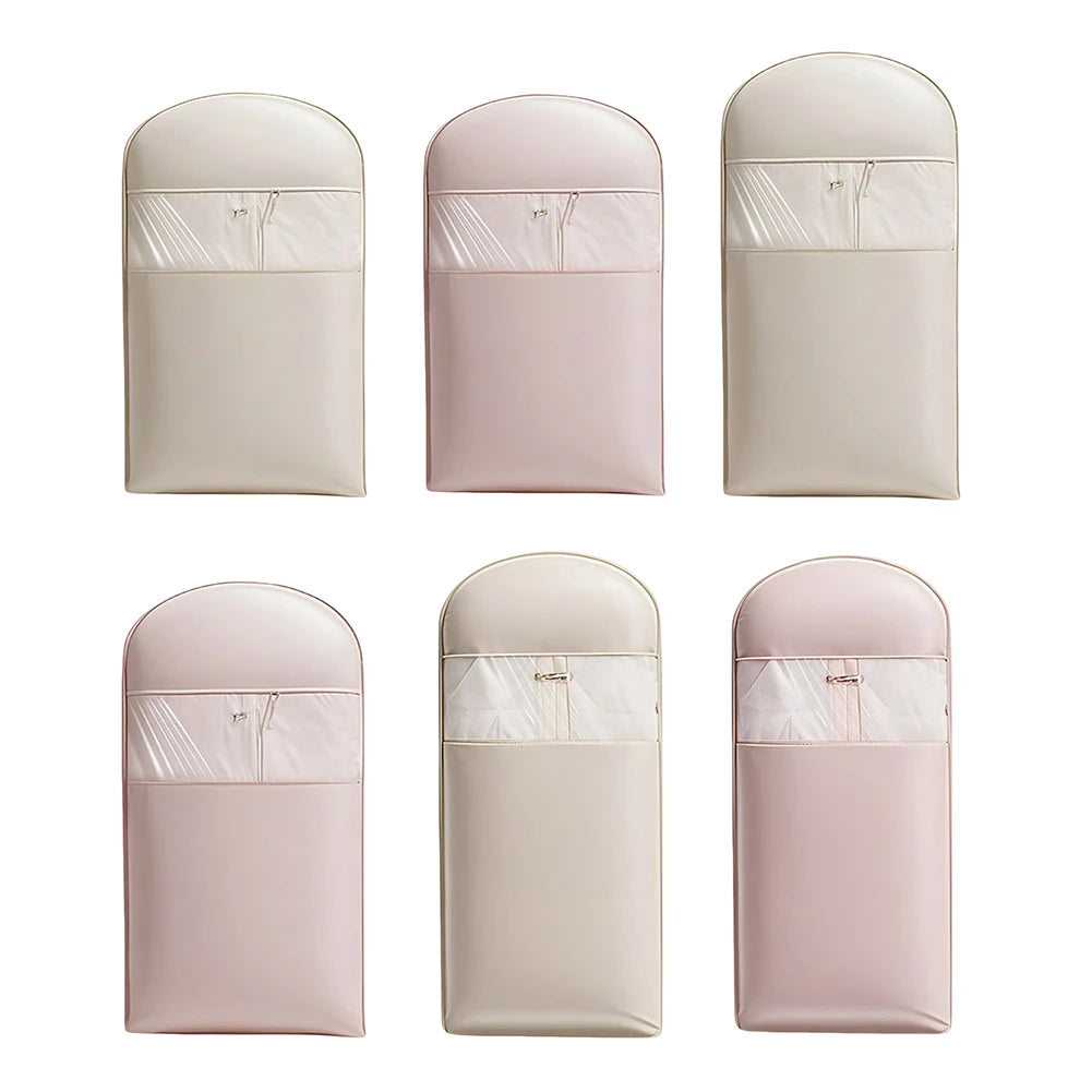 Space-saving hanging garment bag – self-compression coat cover with zipper & transparent design for dust protection