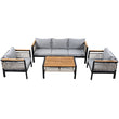 4-Piece Outdoor Sectional Sofa Set – Patio Conversation Set for 5 with Coffee Table
