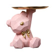 Geometric Bear Resin Sculpture with Tray – Modern Storage Figurine & Key Holder for Home, Entryway & Office Décor