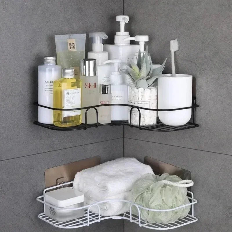 Wall-Mounted Corner Bathroom Shelf – Premium Stainless Steel Storage Rack for Shower & Vanity