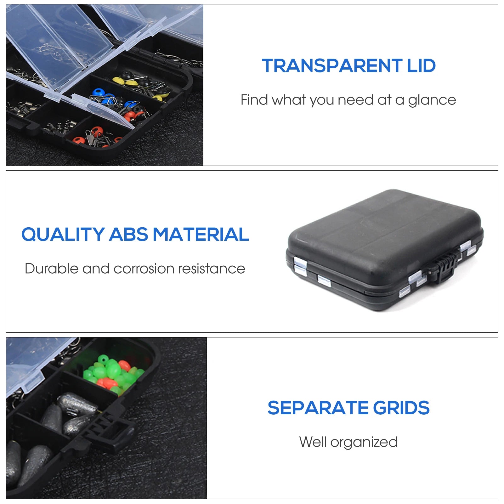 263-Piece Fishing Accessories Set with Tackle Box – Includes Pliers, Jig Hooks, Sinkers, Swivels, Snaps & Sinker Slides | Complete Fishing Kit