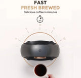 Quiet Single Serve Coffee Maker – Stylish Mini Q 2-in-1, Ground Coffee & Capsule Compatible, Dark Grey
