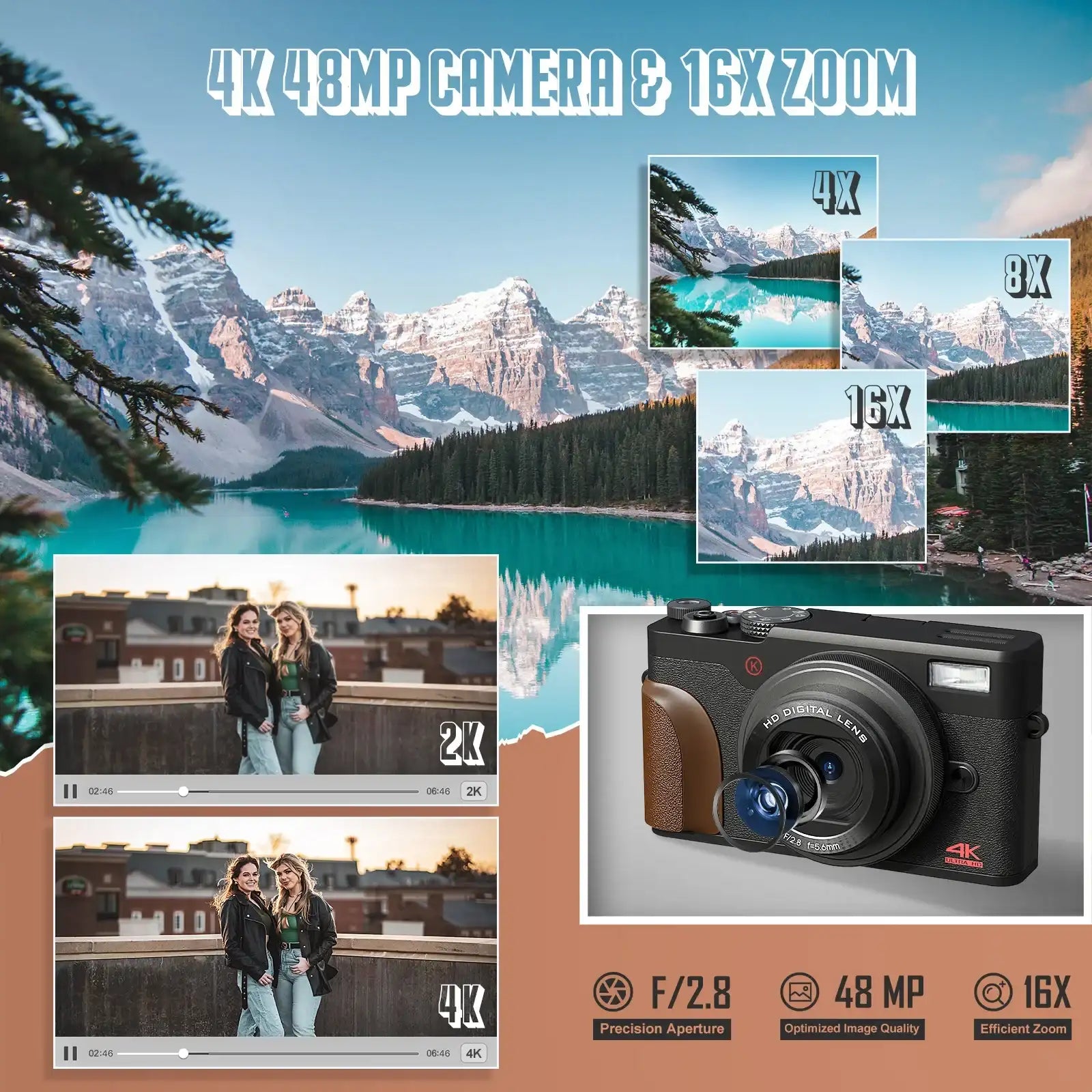 56MP 4K Autofocus Digital Camera with 18X Zoom, 32GB TF Card & Dual Batteries 📸✨