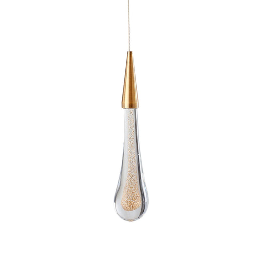 Modern Gold Pendant Light – Clear Glass Hanging Light Fixture for Kitchen Island & Farmhouse Décor