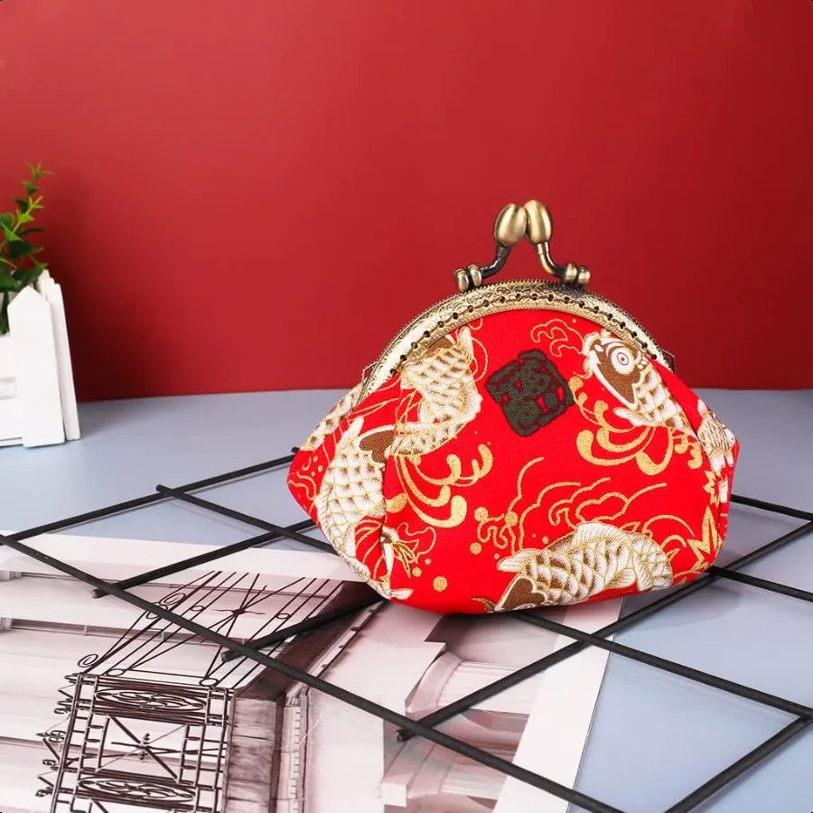Oyachic Carp Coin Purse – Lucky Fish Design Women’s Small Wallet, Clutch & Change Pouch Ba