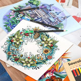 72-Color Pencil & Adult Coloring Book Set – Soft-Core Artist Drawing & Sketching Kit for Back to School
