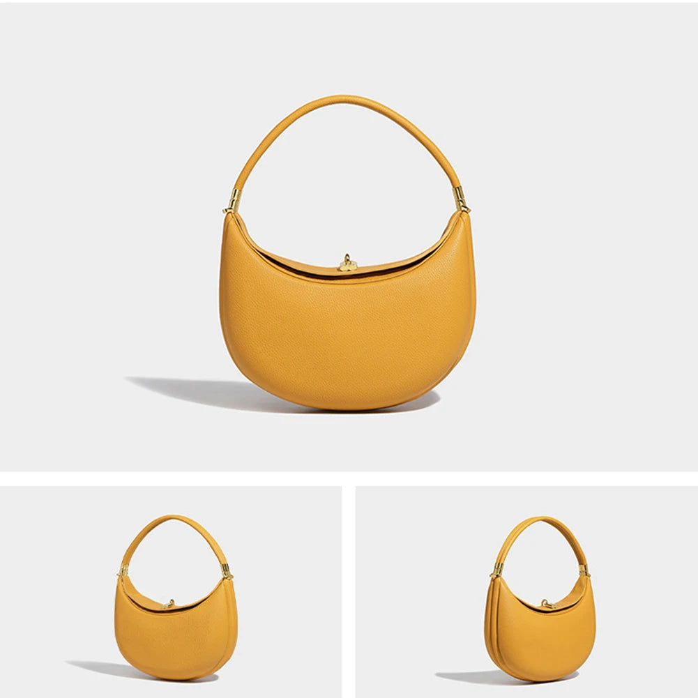Trendy Half-Moon Shoulder Bag with Hasp Closure – Soft Designer Underarm & Casual Clutch Purse (113 chars)