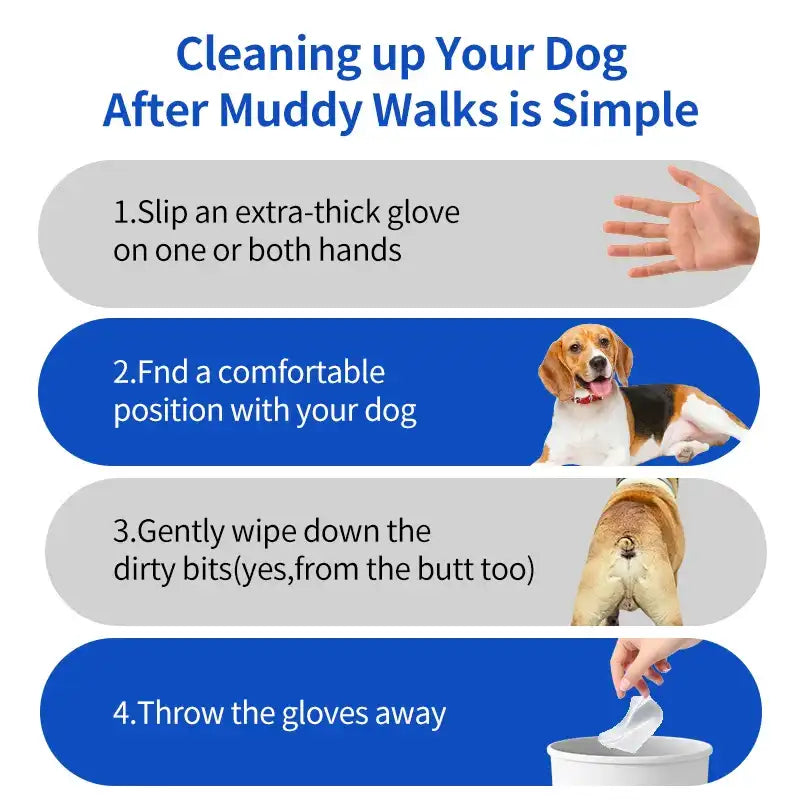 40 pcs Pet Grooming Gloves & Disposable Wipes – Deshedding Mitts for Dogs & Cats with Antibacterial Odor-Control