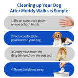 40 pcs Pet Grooming Gloves & Disposable Wipes – Deshedding Mitts for Dogs & Cats with Antibacterial Odor-Control