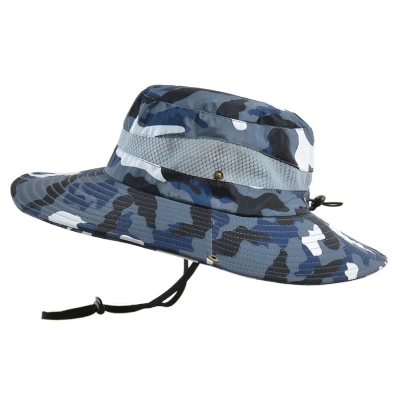 Breathable Sun Hat for Men – Wide-Brim Bucket Hat with UV Protection for Outdoor Travel, Fishing & Hiking