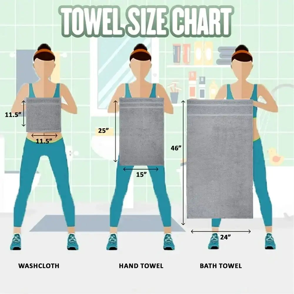 10-Piece Cotton Towel Set – Soft & Absorbent Bath Towels with Popcorn-Texture Border
