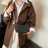 Women’s Crescent Hobo & Crossbody Bag – PU Leather Solid Colour Adjustable Strap for Work & Travel