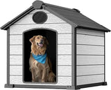 46" Large Outdoor Dog House – 3XL Insulated Igloo Kennel with Elevated Floor for 2 Big Dogs