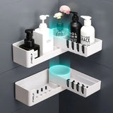 Corner Wall Shelf for Bathroom & Kitchen – Multi-Layer Corner Storage Rack with Shampoo Holder