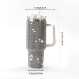 Sparkling Studded Tumbler 40oz with Lid & Handle – Stainless Steel Insulated Car Cup