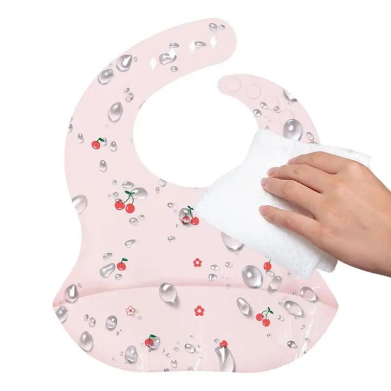 Waterproof Soft Silicone Baby Bibs with Food Catcher – Cute Cartoon Printed Feeding Supplies for Boys & Girls