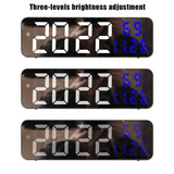 LED Digital Wall Clock – Large Screen Electronic Wall-Mounted Clock with Time, Temperature & Humidity Display