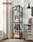 📚 VASAGLE 5-Tier Tall Bookshelf – Narrow Skinny Bookcase with Steel Frame for Living Room, Home Office & Study